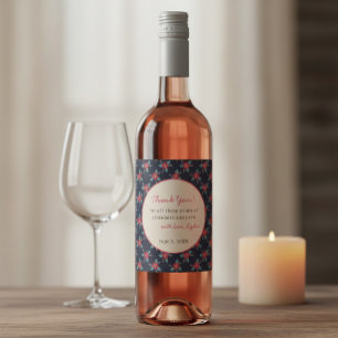 Personalized Floral Thank You Wine Label 
