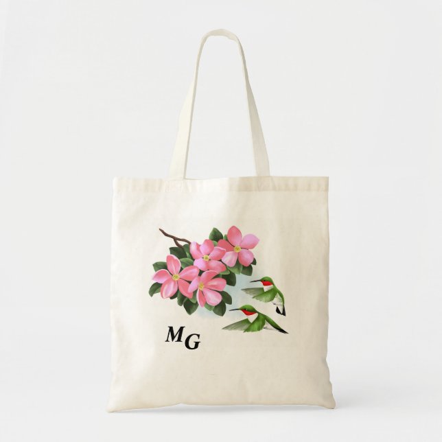 Personalized Floral Tote Bag (Front)