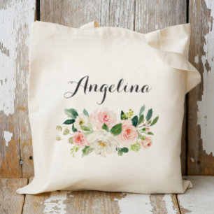 personalized Floral Tote Bag Bridesmaid