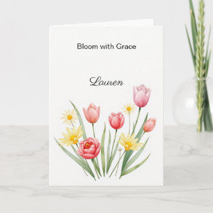 Personalized Floral Watercolor Card