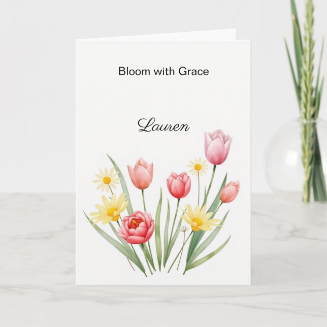 Personalized Floral Watercolor Card (Front)