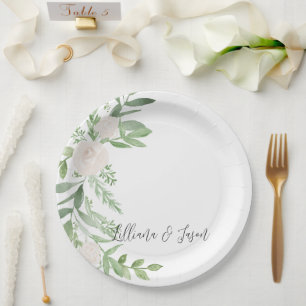 Personalized Floral Wedding Shower Plate