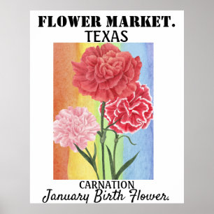 Personalized Flower Market Birth flower Art Print