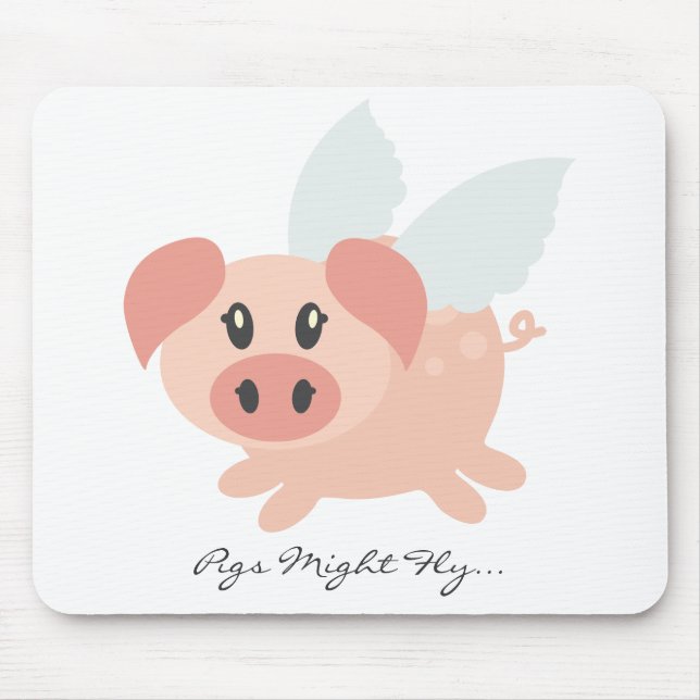 Personalized Flying Pig Mouse Mat (Front)