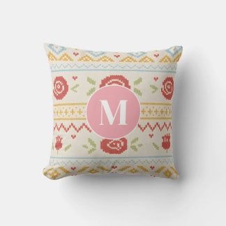 Personalized Folk Nordic Boho Floral Pattern Cushion