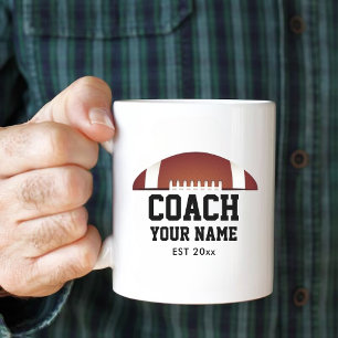 Personalized Football Coach Appreciation Jumbo Large Coffee Mug