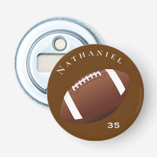 Personalized Football Enthusiasts Photo and Text Bottle Opener
