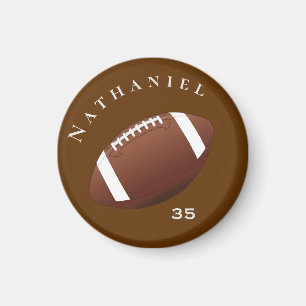 Personalized Football Enthusiasts Photo and Text Magnet