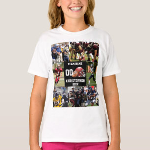 Personalized Football Photo Collage Sports  T-Shirt
