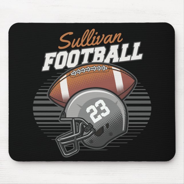 Personalized Football Player Team Number Helmet  Mouse Pad (Front)