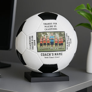 Personalized Football Team Coach with Photo Text Soccer Ball