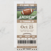 Personalized Football-Themed Birthday Ticket