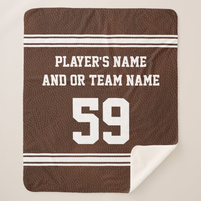Personalized Football Throw Blanket Name, Number (Front)