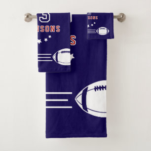 personalized football towel! bath towel set