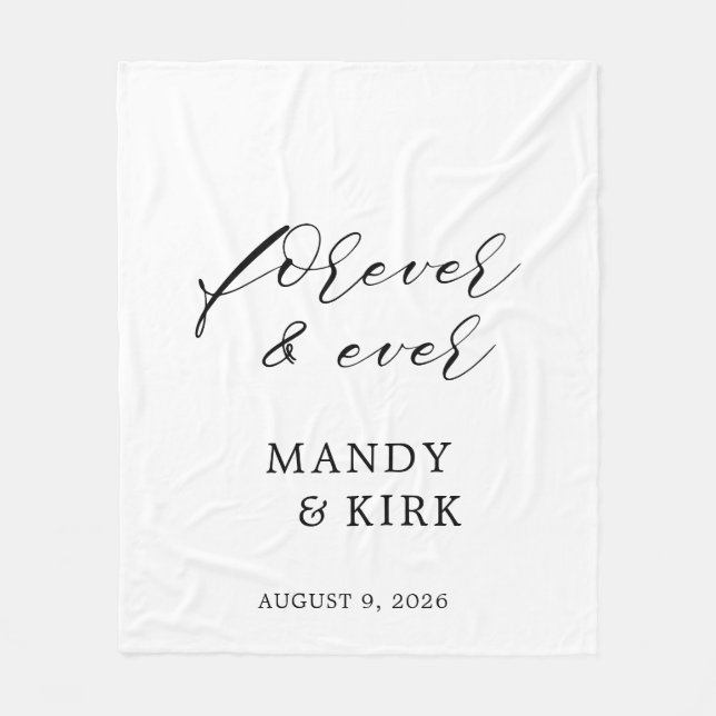 Personalized “Forever" Custom Wedding Gift  Fleece Blanket (Front)
