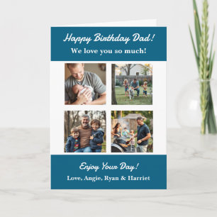 Personalized Four Photo Template Dad's Birthday