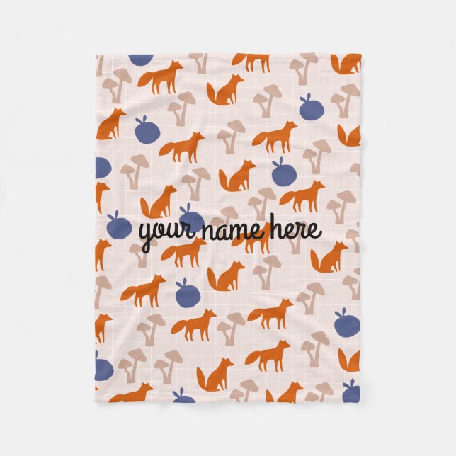 Personalized Foxes Fleece Blanket (Front)