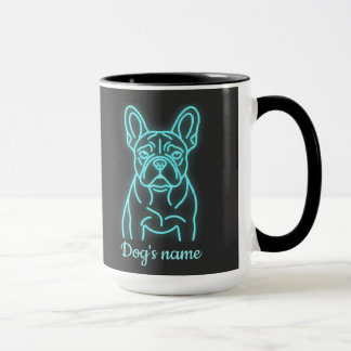 Personalized French Bulldog cyberpunk glow art Mug