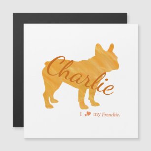 Personalized French Bulldog Pastel Orange Magnet
