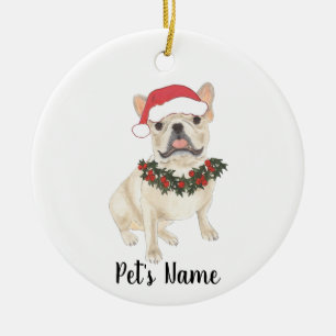 Personalized Frenchie (Fawn Tan Cream) Ceramic Tree Decoration