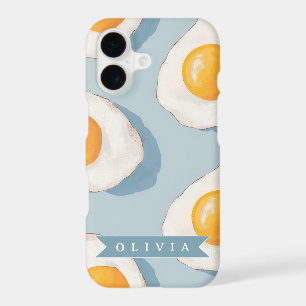 Personalized Fried Egg Pattern Fun Blue Funny