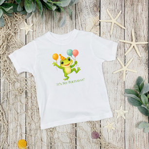 Personalized Frog Balloons Toddler Baby Birthday Toddler T-Shirt