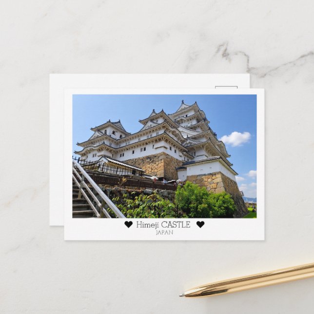 Personalized, From Himeji Castle  with Love Postcard (Front/Back In Situ)