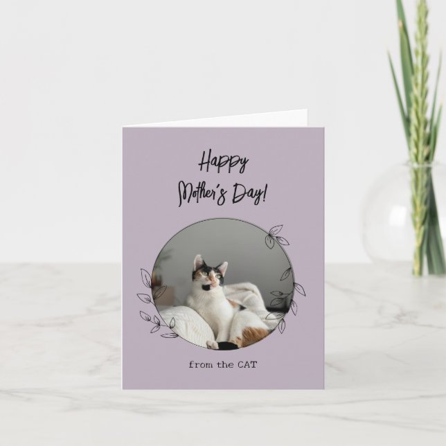 Personalized From the Cat Happy Mother's Day Card (Front)