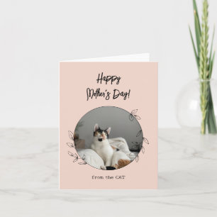 Personalized From the Cat Happy Mother's Day Satin Card