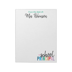 Personalized From the Desk of School Principal Notepad