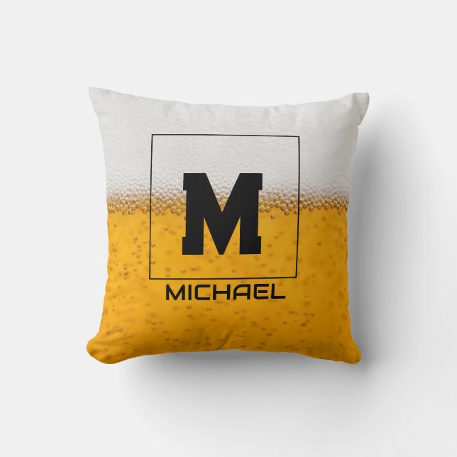 Personalized Frosted Beer Mug with Custom Name Cushion (Front)