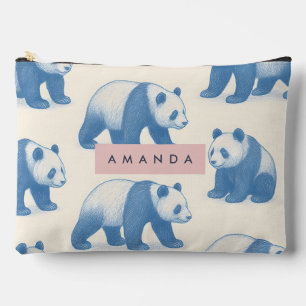Personalized Fun and Cute Panda Pattern Accessory Pouch