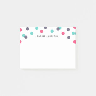 Personalized Fun Indigo Pink Teal Confetti Post-it Notes