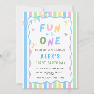 Personalized Fun to Be One Invitation