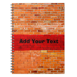 Personalized Fun Unique Red Brick Wall Notebook