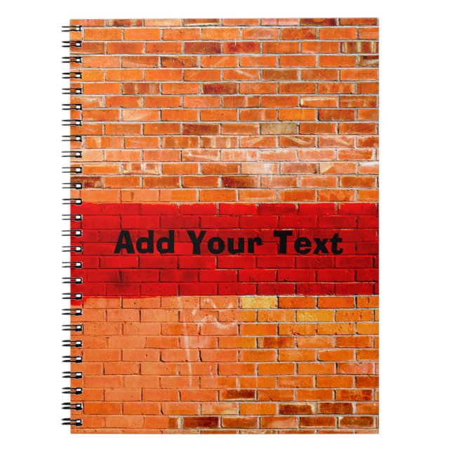 Personalized Fun Unique Red Brick Wall Notebook (Front)