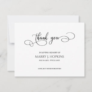 Personalized Funeral Bereavement Thank You Card