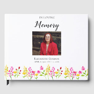 Personalized Funeral Floral Memorial Remembrance K Guest Book