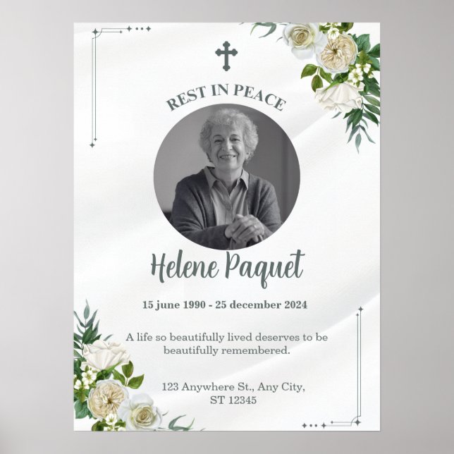 Personalized Funeral Picture Board – Memorial Keep Poster (Front)