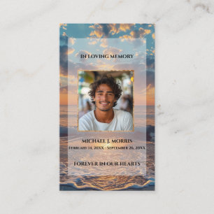 Personalized Funeral Prayer Card – Sunset Design