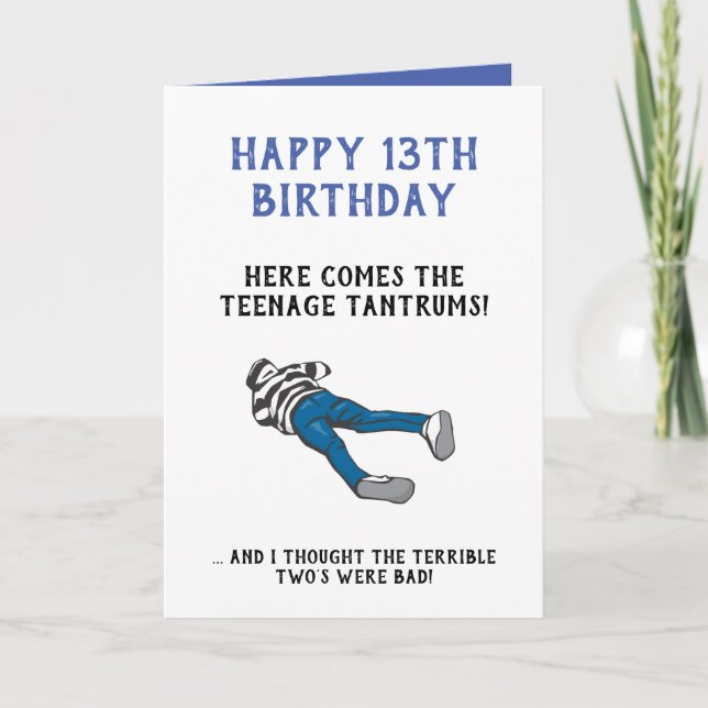 Personalized Funny 13th Birthday | Teenager Card (Front)
