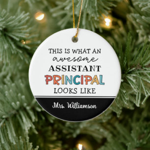 Personalized Funny Assistant Principal  Ceramic Tree Decoration