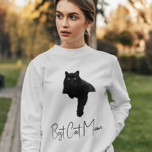 Personalized Funny Black Cat Quote Pet Mom Ash Sweatshirt
