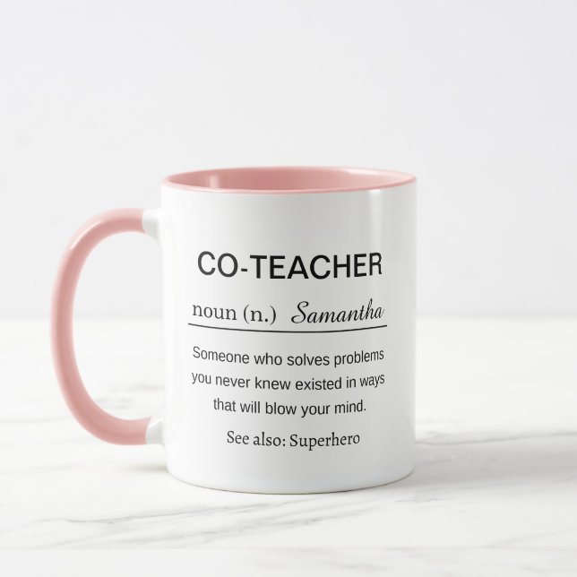 Personalized Funny Co-Teacher Definition Mug (Left)