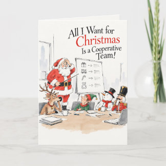 Personalized Funny Co-worker Team Christmas Holiday Card