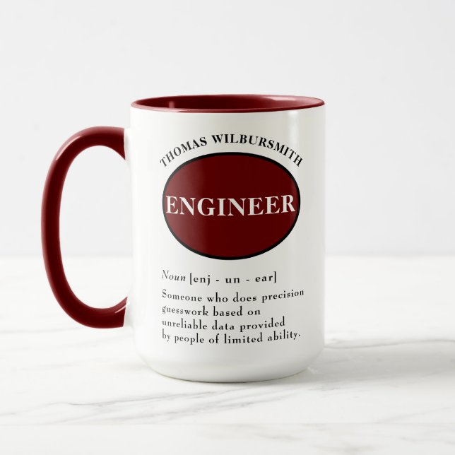 Personalized Funny Engineer Definition Mug (Left)