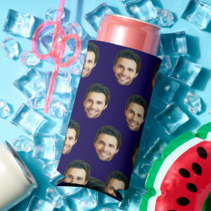 Personalized Funny Face Picture Unique Photo Seltzer Can Cooler
