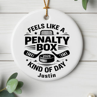 Personalized Funny Goalie Hockey Gift Ceramic Tree Decoration