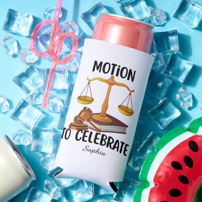 Personalized funny  law graduate  seltzer can cooler (In Situ Summer)
