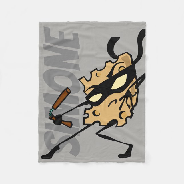 PERSONALIZED FUNNY NINJA CHEESE FLEECE BLANKET (Front)